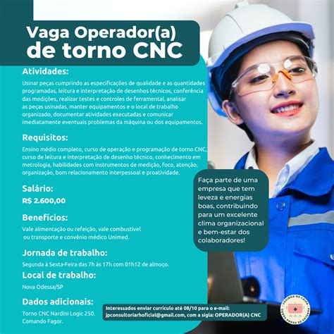 vagas operador de torno cnc|Vagas: operador torno cnc .